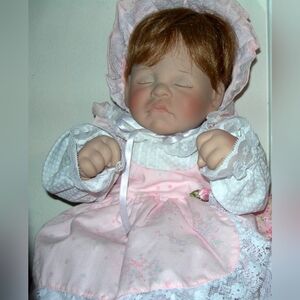 Vtg Lee Middleton Original First Moment Asleep Baby Doll 1982 20" FIRM